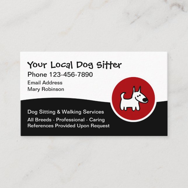 Tarjeta De Visita Dog Sitter Dog Walking Service (Anverso)