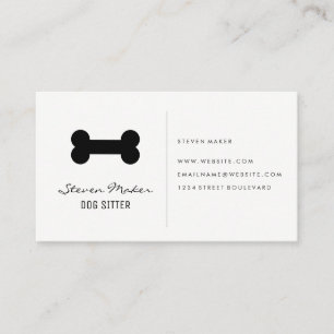 Tarjeta De Visita Dog Sitter   Icono óseo del perro
