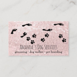 Tarjeta De Visita Dog Sitter Mascota Servicios Grooming Paw Path Pin