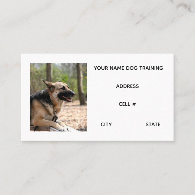 Tarjeta De Visita Dog Training (Anverso)