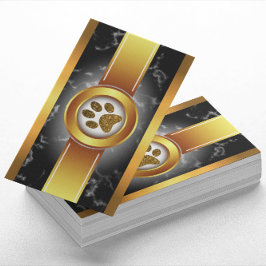 Tarjeta De Visita Dog Walker Black Gold | Cuidado de las mascotas