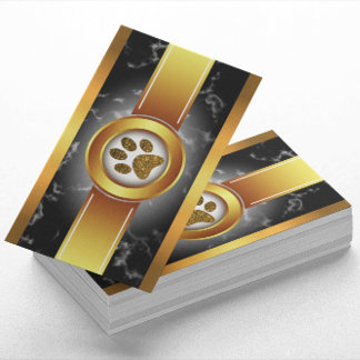 Tarjeta De Visita Dog Walker Black Gold | Cuidado de las mascotas