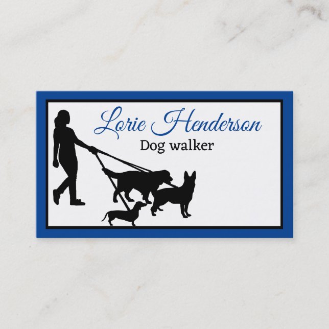 Tarjeta De Visita Dog Walker Business Card (Anverso)
