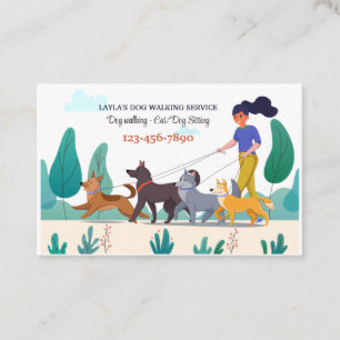 Tarjeta De Visita Dog Walker Business Card