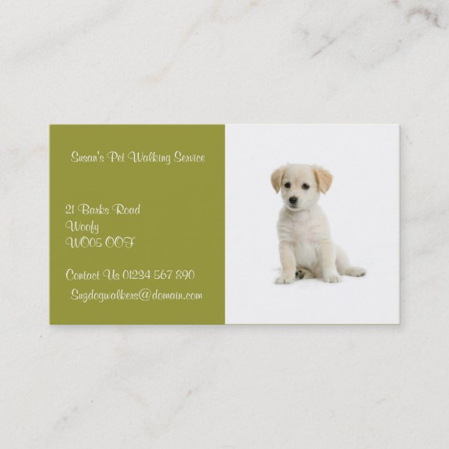 Tarjeta De Visita Dog Walker Business Card (Anverso)