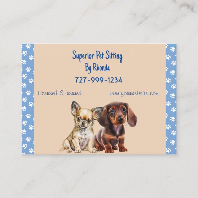 Tarjeta De Visita Dog Walker Business Card (Anverso)