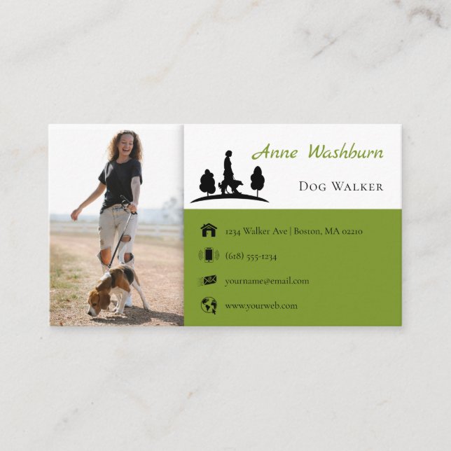 Tarjeta De Visita Dog Walker | Dog Trainer | Pet Care (Anverso)