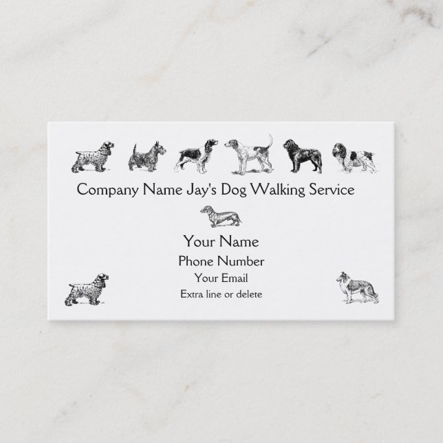 Tarjeta De Visita Dog Walker Groomer Pet Care Service Personalizado 