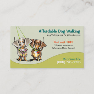 Tarjeta De Visita Dog Walker Mascota Business Dachshunds