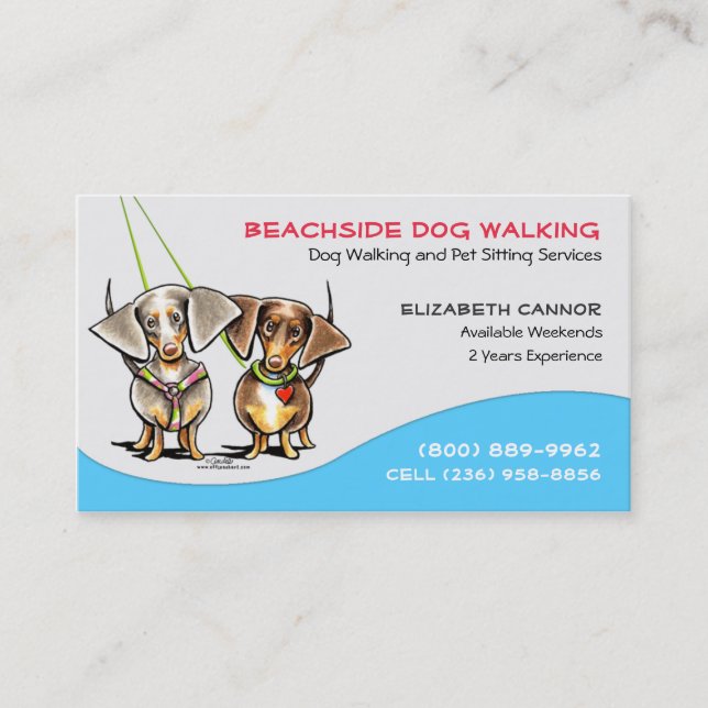 Tarjeta De Visita Dog Walker Mascota Business Guay Carribean (Anverso)