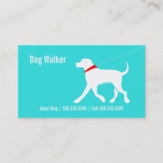 Tarjeta De Visita Dog Walker Mascota Business Lab Coastal moderna (Anverso)