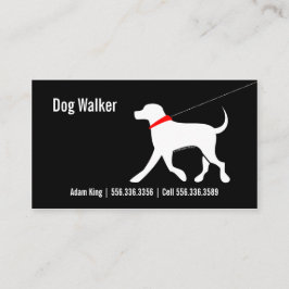 Tarjeta De Visita Dog Walker Mascota Business Lab Negro moderno