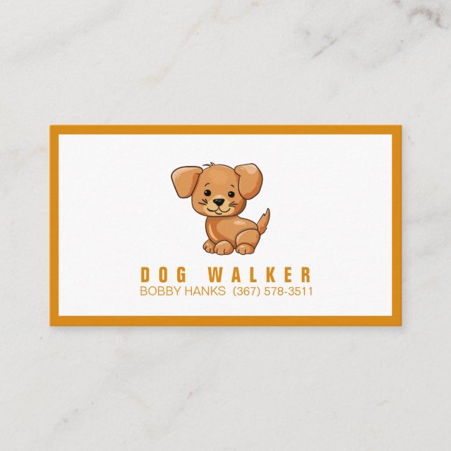 Tarjeta De Visita Dog Walker Mascota Sitter (Anverso)