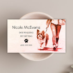 Tarjeta De Visita Dog Walker Mascota Sitter acuarela