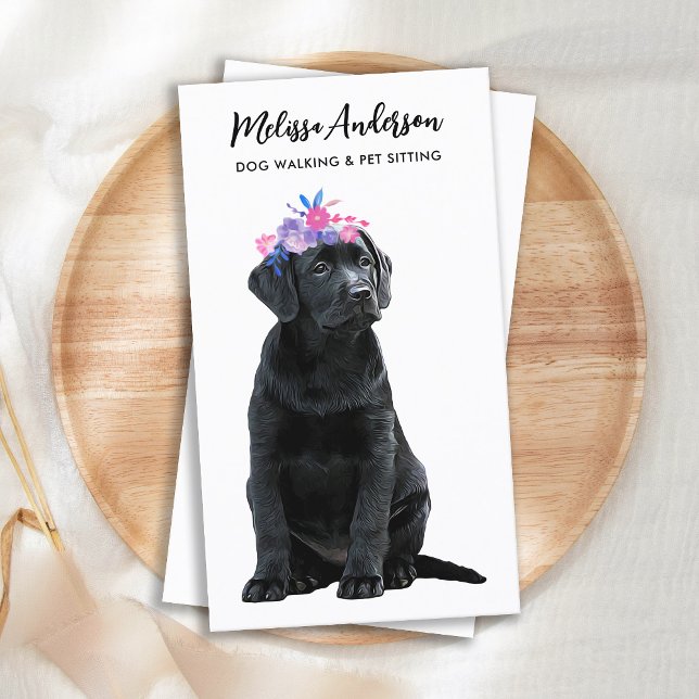 Tarjeta De Visita Dog Walker Mascota Sitter acuarela Puppy Labrador (Subido por el creador)
