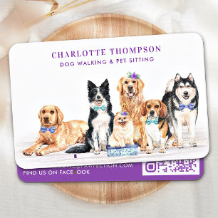 Tarjeta De Visita Dog Walker Mascota Sitter Groomer acuarela Código 