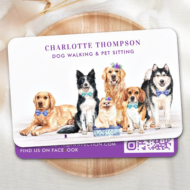 Tarjeta De Visita Dog Walker Mascota Sitter Groomer acuarela Código  (Subido por el creador)