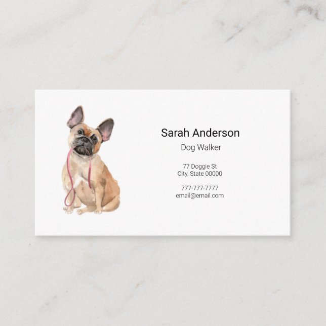 Tarjeta De Visita Dog Walker Mascota Sitting Business Card (Anverso)