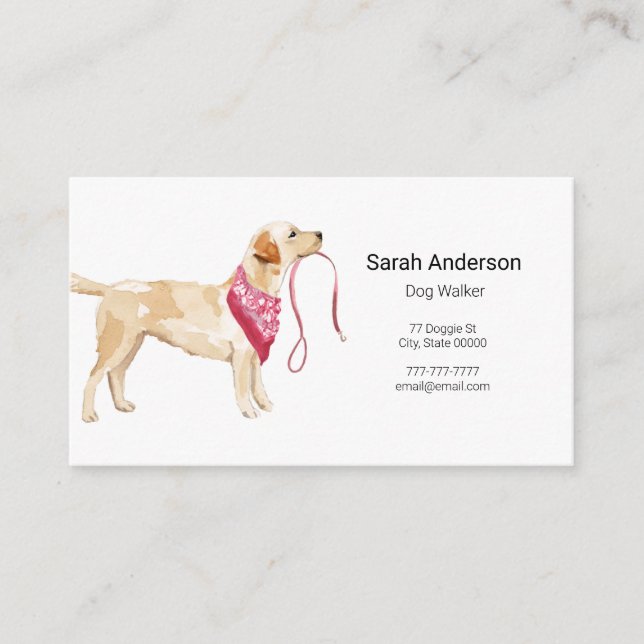 Tarjeta De Visita Dog Walker Mascota Sitting Business Card (Anverso)