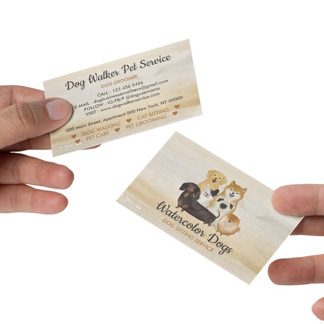 Tarjeta De Visita Dog Walker Mascota Sitting Service (Dog Walker Pet Sitting Service Business Card)