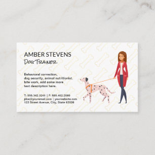 Tarjeta De Visita Dog Walker   Patrón óseo de perro