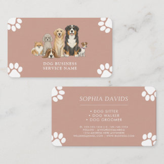 Tarjeta De Visita Dog Walker Pet Sitting Business 
