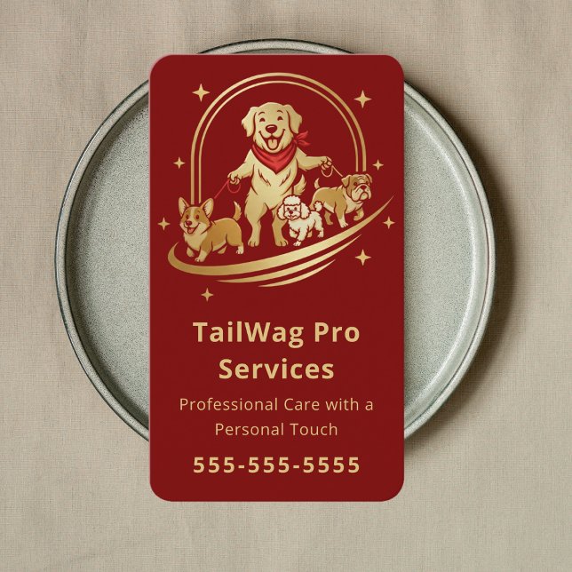 Tarjeta De Visita Dog Walker Trainer Sitter Modern Pet Care Service (Subido por el creador)
