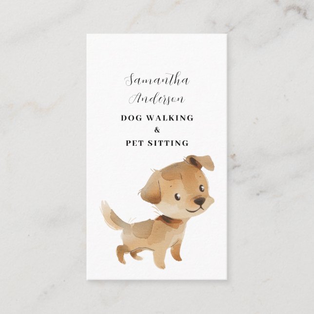 Tarjeta De Visita Dog Walking Mascota Sitting Business Card (Anverso)