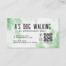 Dog Walking QR Code Photo Business Card