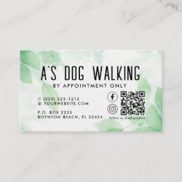 Tarjeta De Visita Dog Walking QR Code Photo Business Card