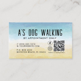 Tarjeta De Visita Dog Walking QR Code Photo Business Card
