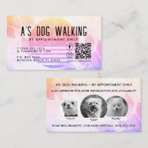 Dog Walking QR Code Photo Business Card