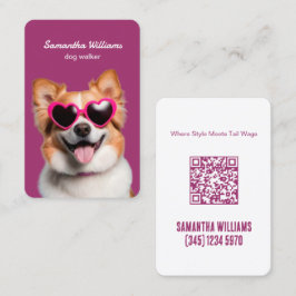 Tarjeta De Visita Dog Walking WhatsApp Haga clic para chatear tarjet
