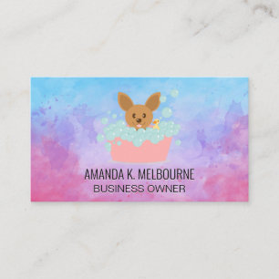 Tarjeta De Visita Doggie Bath Wash   Soap Bubbles