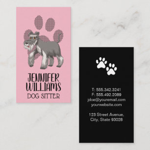 Tarjeta De Visita Doggie Imprime Perro Gris Shaggy