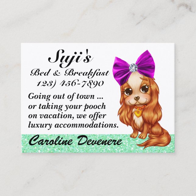 Tarjeta De Visita Doggy Bed and Breakfast - SRF (Anverso)