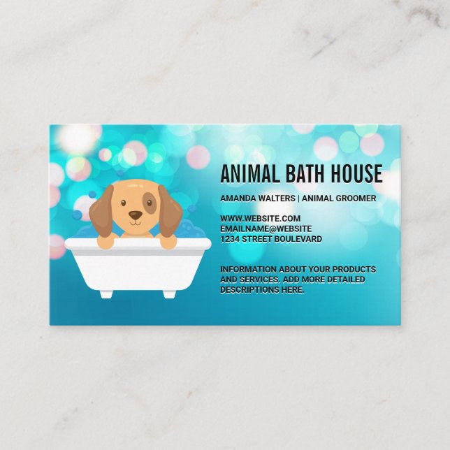 Tarjeta De Visita Doggy in Bathtub (Anverso)