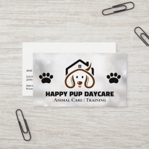 Tarjeta De Visita Doggy y logotipo del hogar   Paws