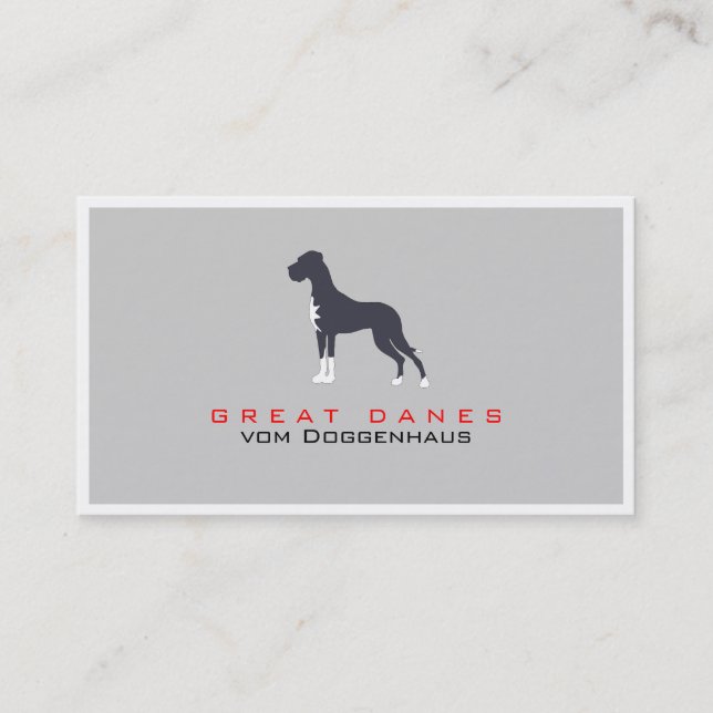 Tarjeta De Visita Dogo Alemán Profesional (Anverso)