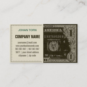 Tarjeta De Visita Dólar del vintage