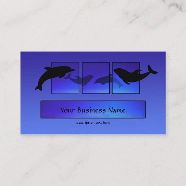Tarjeta De Visita Dolphin Blue Ocean Business Card (Anverso)
