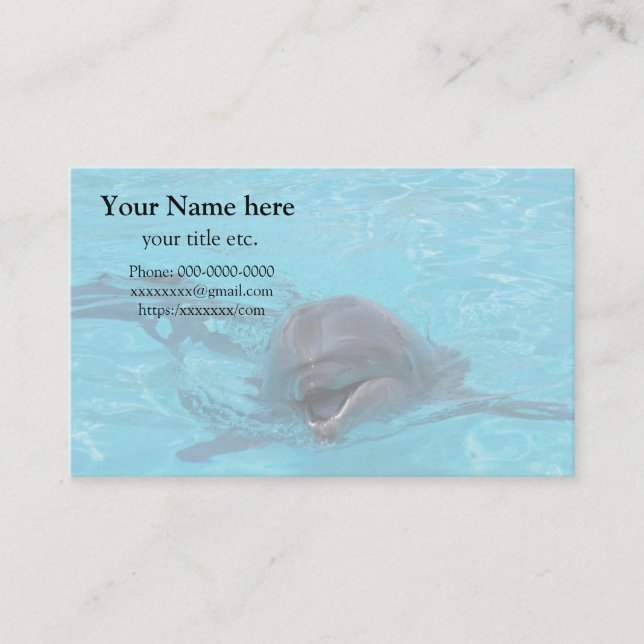 Tarjeta De Visita Dolphin business card, save marine animals イルカ 名刺 (Anverso)