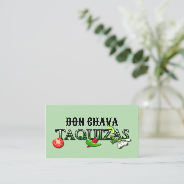 Tarjeta De Visita Don Chava Taquizas (Anverso de pie)