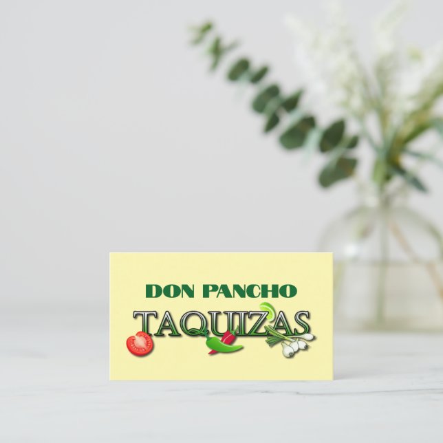 Tarjeta De Visita Don Pancho Taquizas (Anverso de pie)