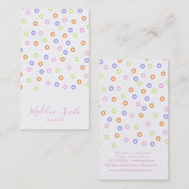 Tarjeta De Visita Donas de la Panadería Sprinkles (Anverso / Reverso)