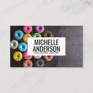 Tarjeta De Visita Donas en la mesa Panadería