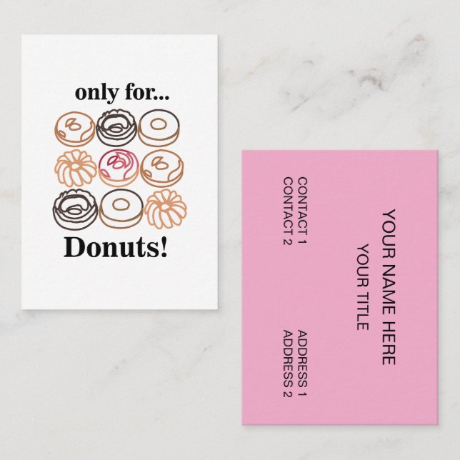 Tarjeta De Visita Donut Doughnut Sweet Bakery Food (Anverso / Reverso)