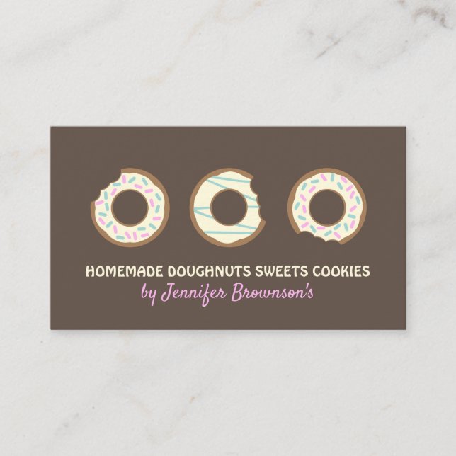 Tarjeta De Visita Donut Dulces Galletas postre dulce (Anverso)