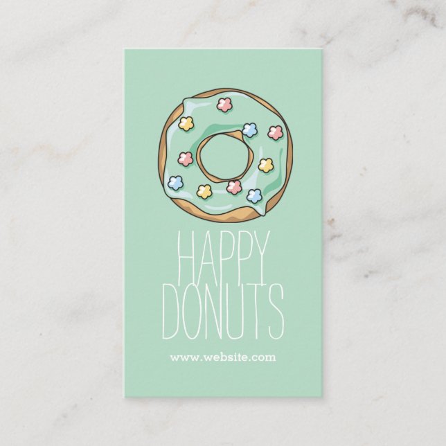 Tarjeta De Visita Donut Shop Panadería Cafe Pastel (Anverso)
