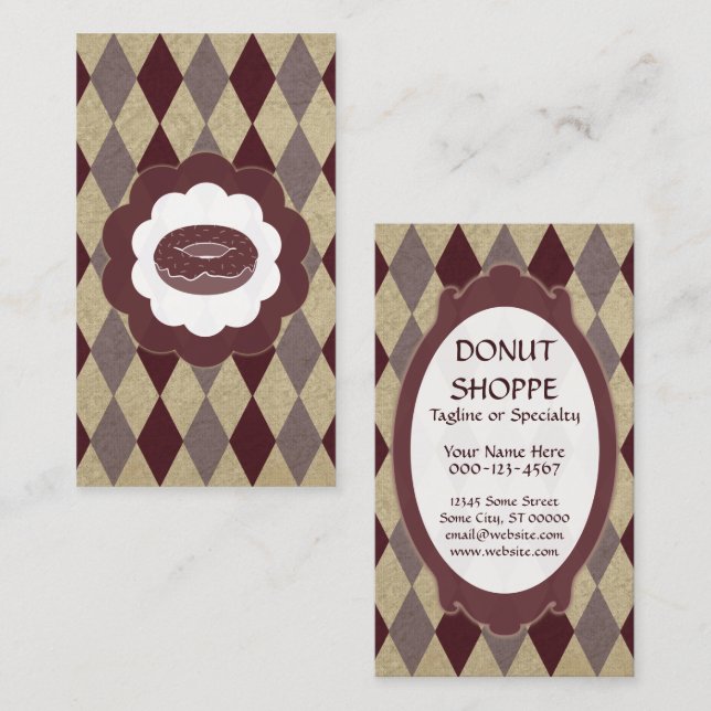 Tarjeta De Visita donut vintage (Anverso / Reverso)